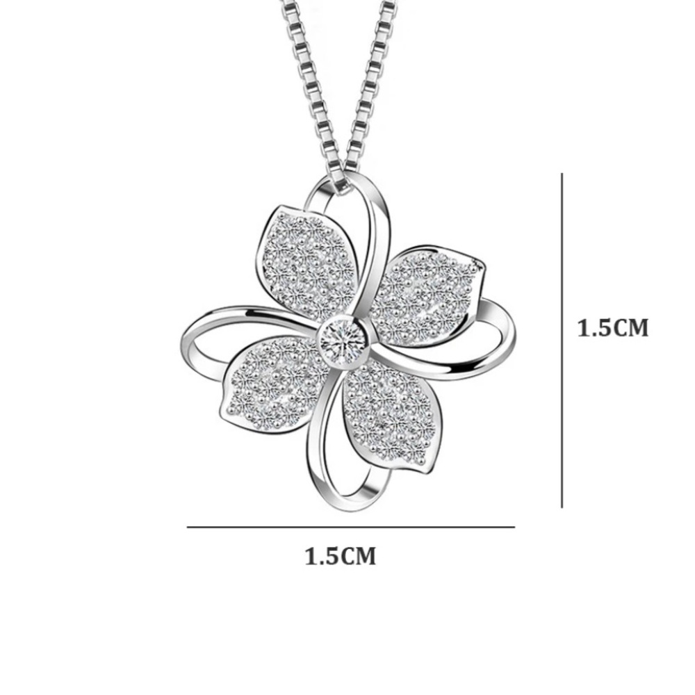 Jewelry Flower 925 Silver Pendants Necklaces - Picture 3 of 3